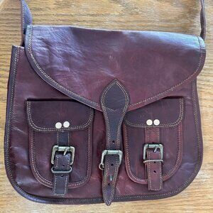 Genuine Leather Saddle Bag